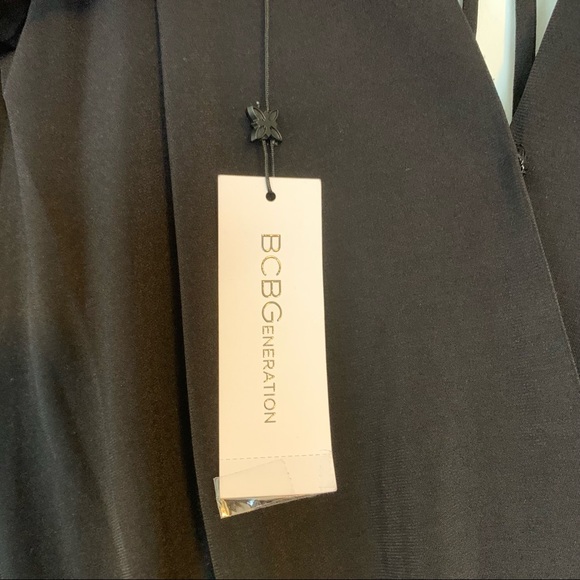 BCBGeneration Black Surplice V Neck Tie-Back Long Sleeve Bodysuit - Picture 11 of 14